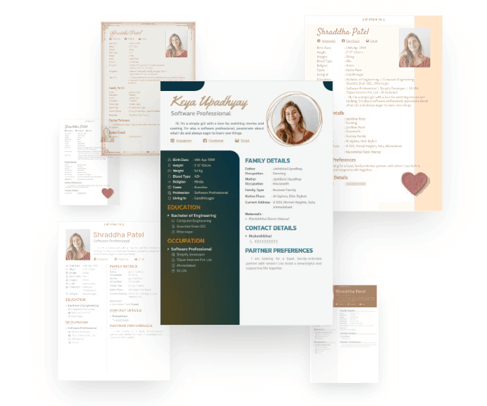 Marriage Biodata Templates